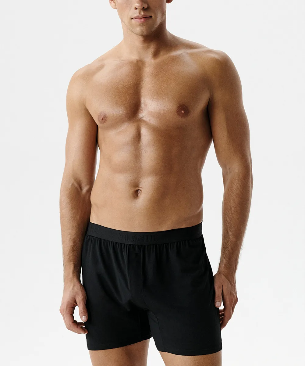 Мужские трусы боксеры Atlantic, 1 шт. в уп., микромодал, черные, MBX-662