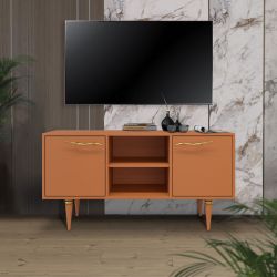Тумба под ТВ Арт Колор matte 117см Классик Сильвер Томленый оранжевый матовый