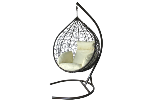 Кресло подвесное Сфера Лайт арт.BG6767 (стойка+основание.корич.,корзн.корич.,подуш.беж. 3уп. (Б))