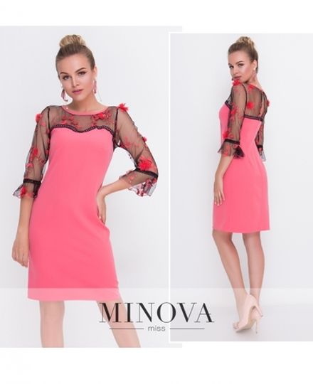 Платье 1087-корал Minova Фото 2
