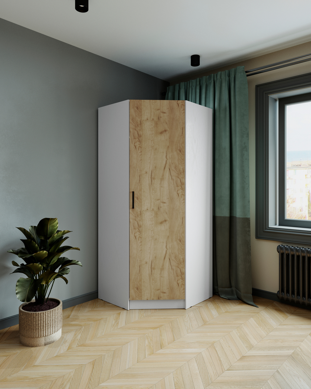 Шкаф комбинированный Ларс угловой угол скос