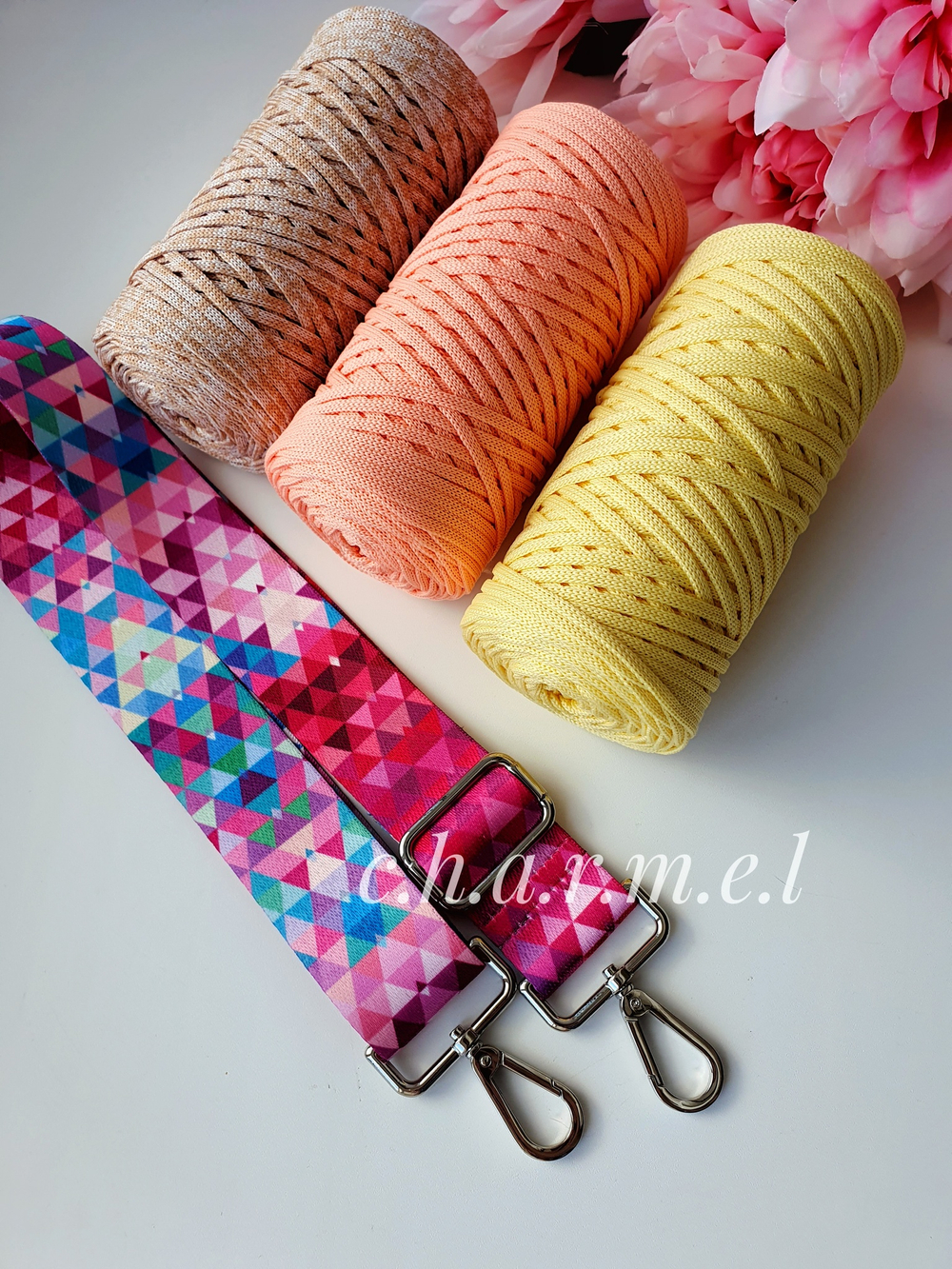 Розовые треугольники Ремень для сумки