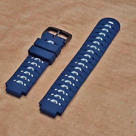 Ремешок для Garmin Forerunner 735XT / 220 / 230 / 235 / 620 / 630 силиконовый двухцветный (Синий / Белый)