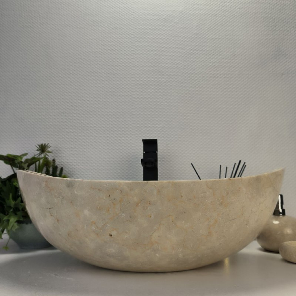 Раковина из мрамора Oval Cream OM-62837 55*37*19 100