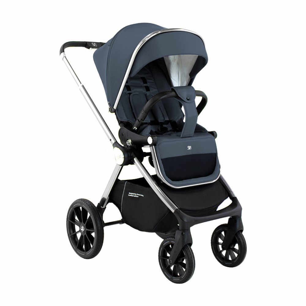 Детская коляска Sweet Baby Vento Silver 3 в 1 Silver Blue