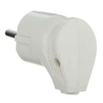 Вилка "UNIVersal" угловая с/з белая 16А 250В (еврослот) (E1837-1)