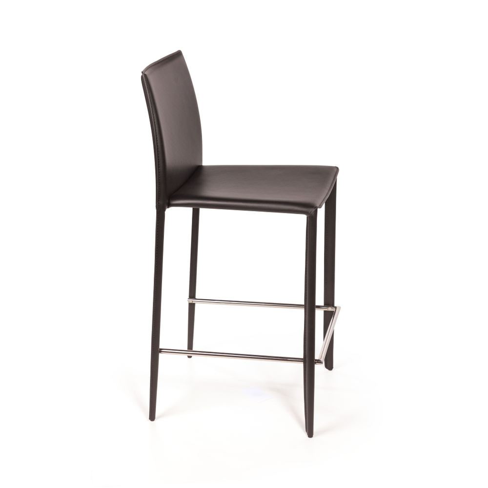 Стул полубарный Rolf, кожа черный