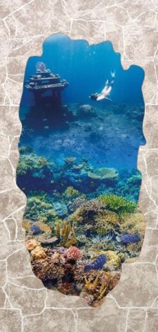 Листовая панель МДФ Акватон Грот бежевый Кораллы 2440х1220 мм