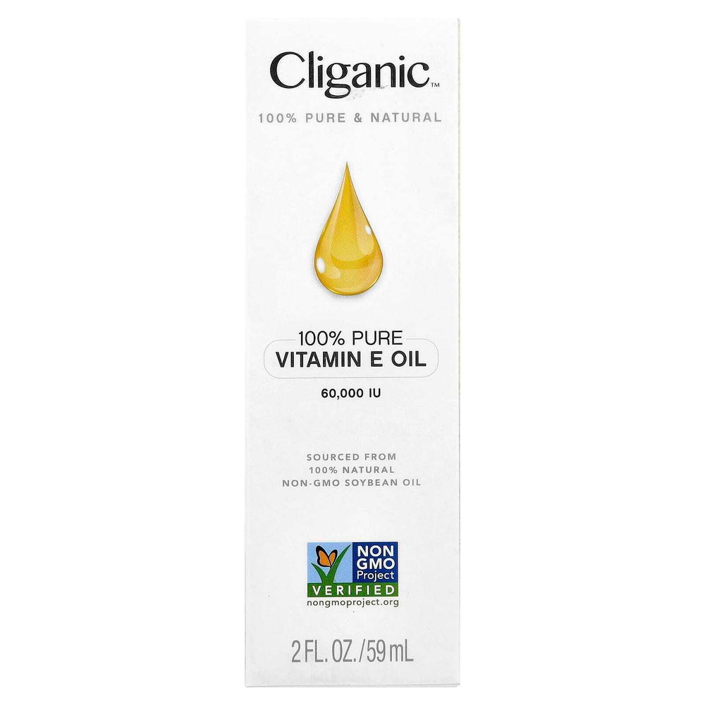 Cliganic, 100% чистое масло с витамином E, 60 000 МЕ, 59 мл (2 жидк. Унции)