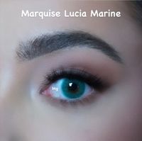 Бирюзовые цветные линзы Marquise Lucia Marine / Цветные линзы для темных и светлых глаз / 12 месяцев