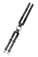 Черный кожаный чокер-ошейник из двух ремешков