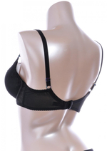 Бюстгальтер на косточках plus size с декоративными бретелями (Размер: 90H) (Цвет: черный)