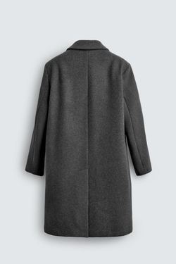 ZARA ПАЛЬТО ИЗ СМЕСОВОЙ ШЕРСТИ MANTECO®, СЕРЫЙ