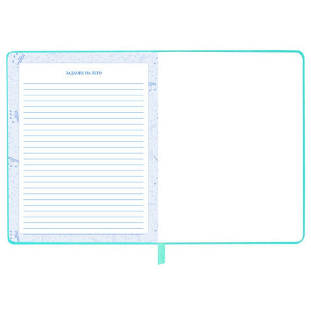 Дневник для музыкальной школы 170х215 мм, 48 л., обложка кожзам твердая, фольга, BRAUBERG, справочный материал, КОТИК, 107367