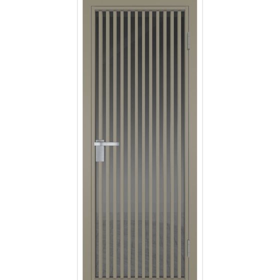 Алюминиевая дверь 11AG никель матовый остеклённая