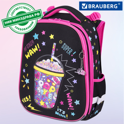 Ранец BRAUBERG PREMIUM, 2 отделения, с брелком, "Pop style", 38х29х16 см, 271354