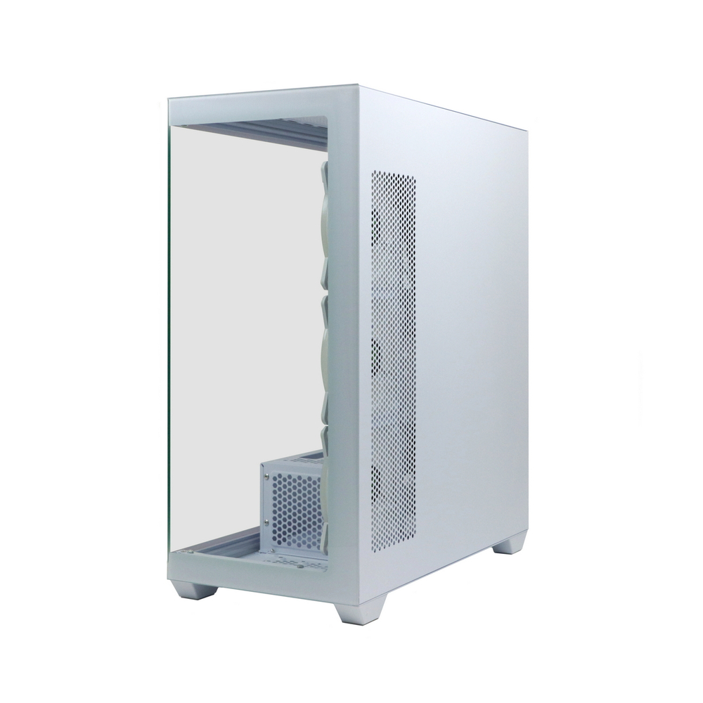 Корпус BaseTech eXtreme GFX-05, Без БП, EATX, белый, 4xRGB FAN, 2xUSB2, 1xUSB3, бок: закалённое стекло (BT-GFX-05W-TG-4F-RGB)