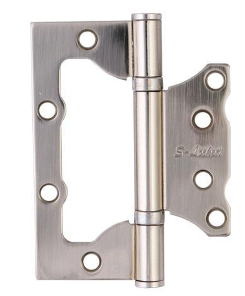 Петля  БЕЗ ВРЕЗКИ  S-Locked накл. B SN  сатин (цена за 2шт) 100*75* 2,5мм /120322