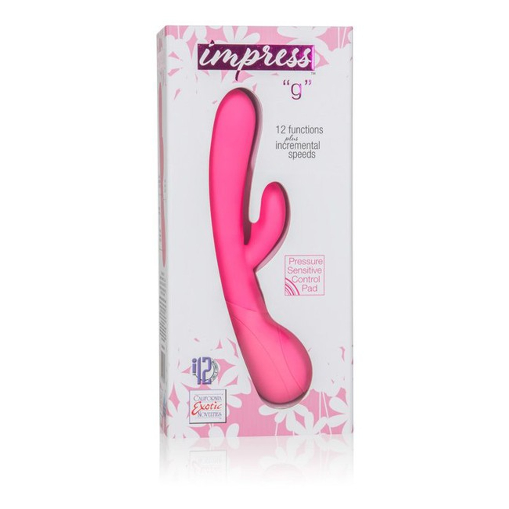 Вибромассажер Impres &ldquo, G&rdquo, со стимуляцией клитора розовый (Цвет: розовый)