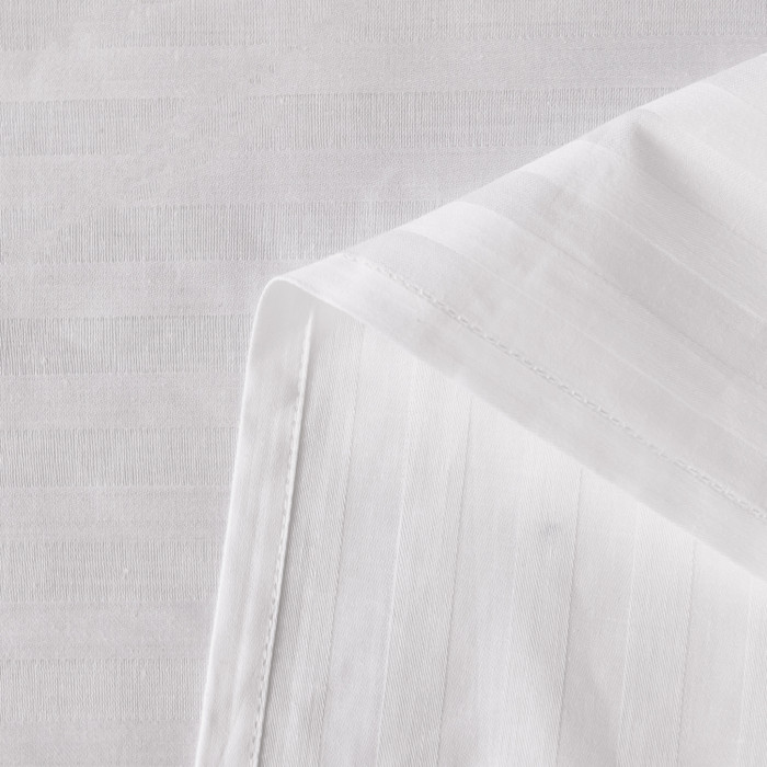 Простыня Страйп Сатин Однотонный Отель белый 100% хлопок 1x1 R1CTH036220235