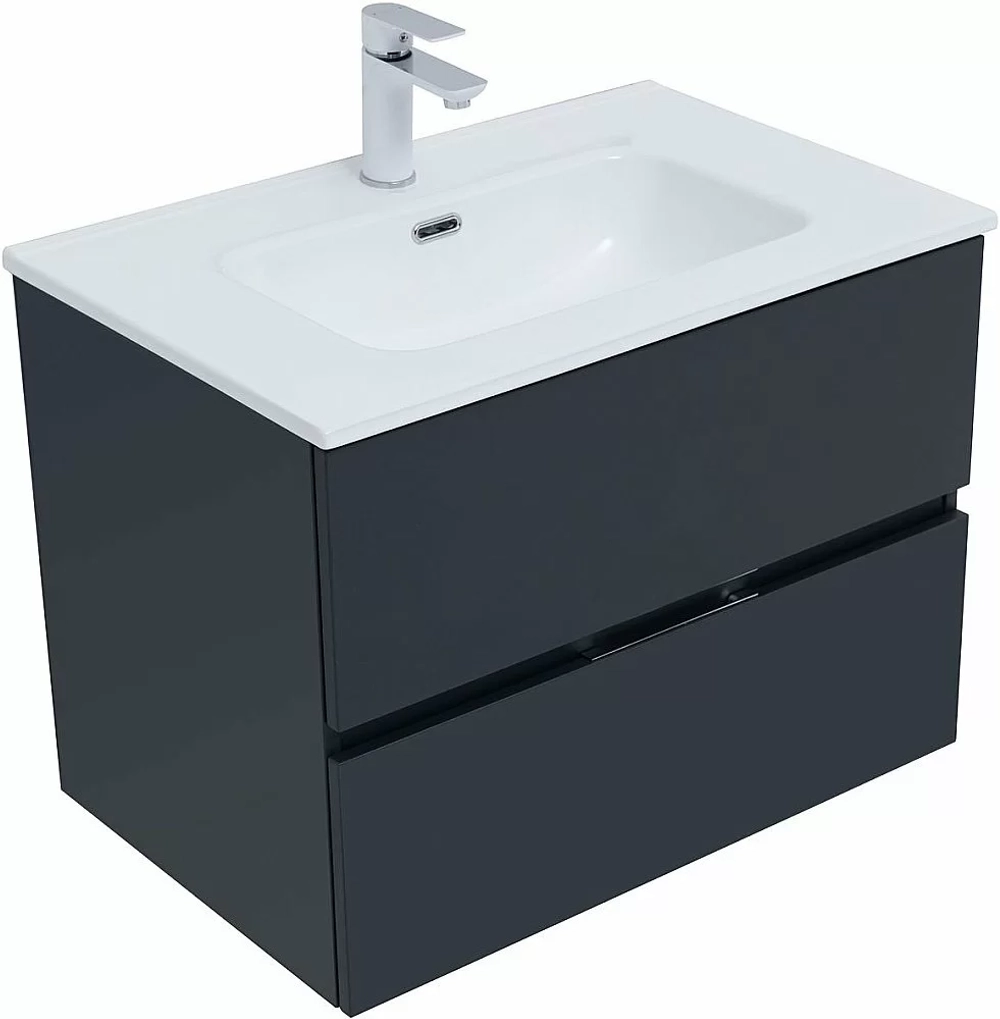 Тумба с раковиной Aquanet Алвита New 303908 70 антрацит
