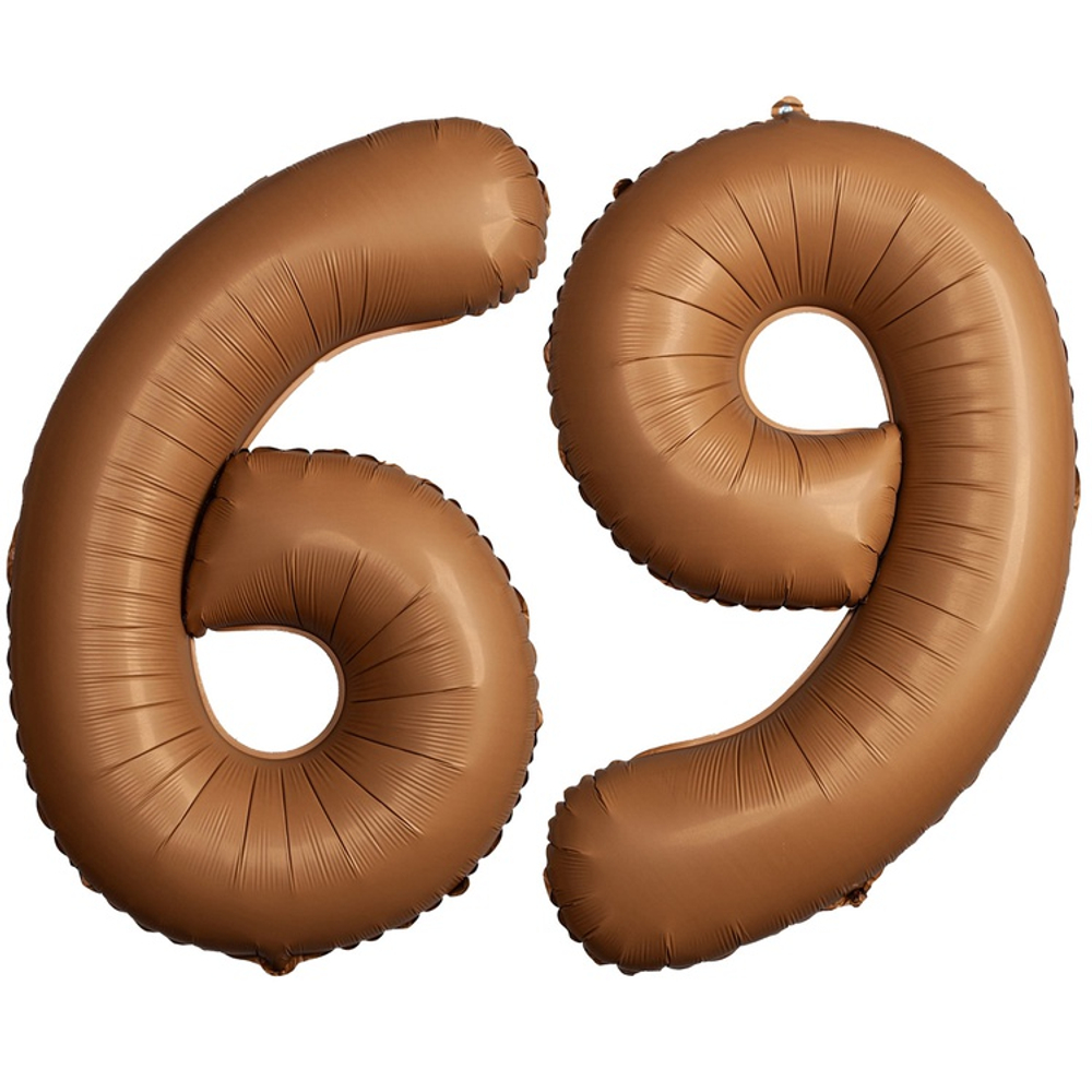 Шар фольгированный Цифра 6 101 см (Коричневый)