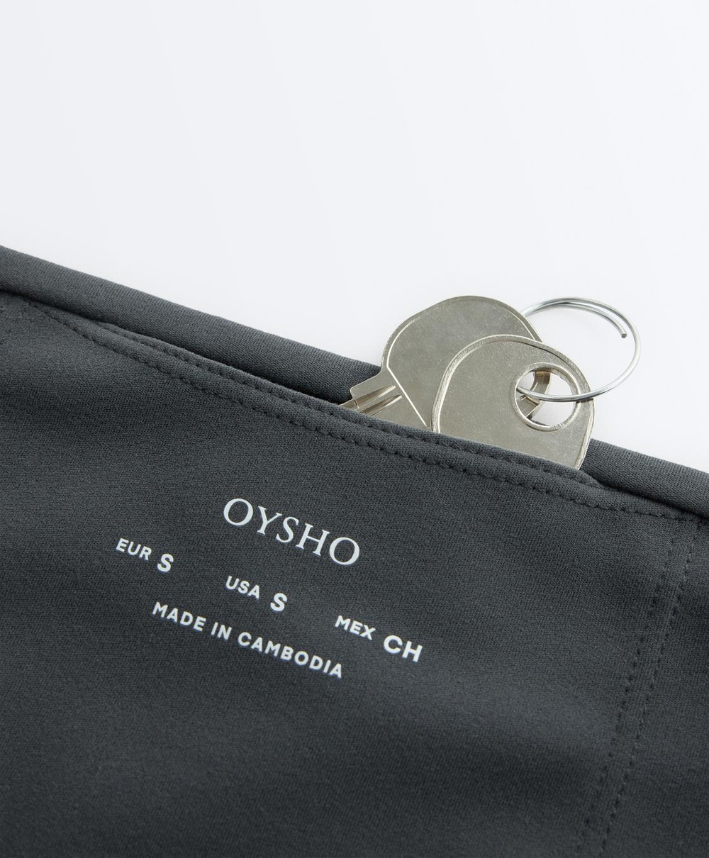 OYSHO Легинсы-велосипедки Comfortlux с высокой посадкой длиной 20 см, стальной серый
