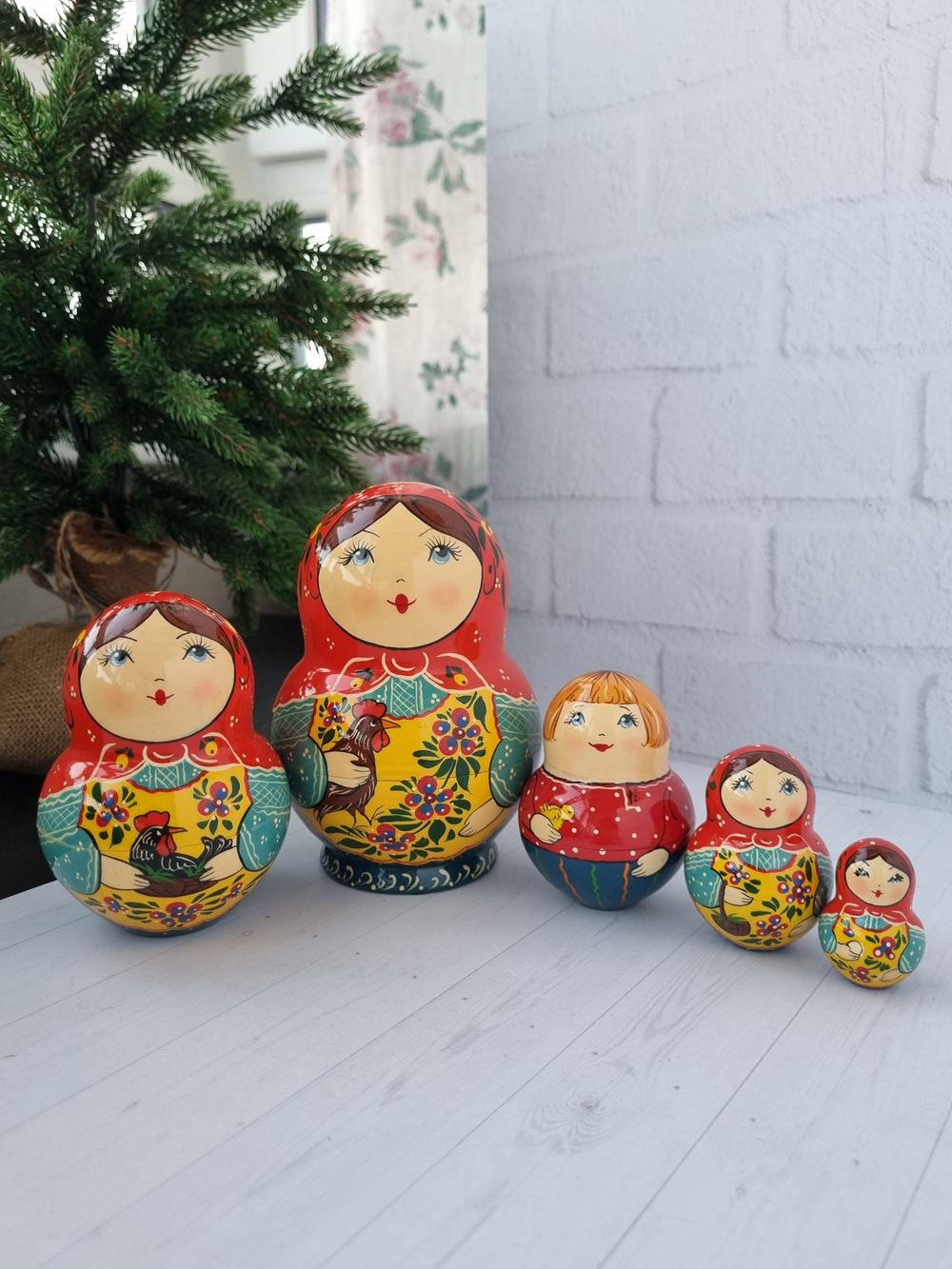 Матрёшка "с курочкой" пузатая 5мест