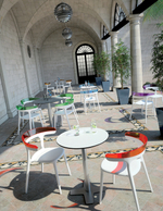 Кресло пластиковое Papatya Luna, белый, красный