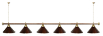 Лампа STARTBILLIARDS 6 пл. (плафоны зеленые,штанга зеленая,фурнитура золото)