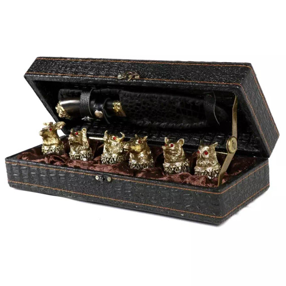 Стопки перевертыши с головами животных (Хрусталь)