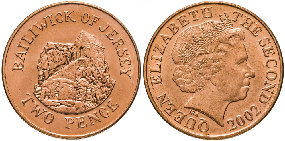 Джерси 2 пенса, 2002 Скит Святого Хельера UNC