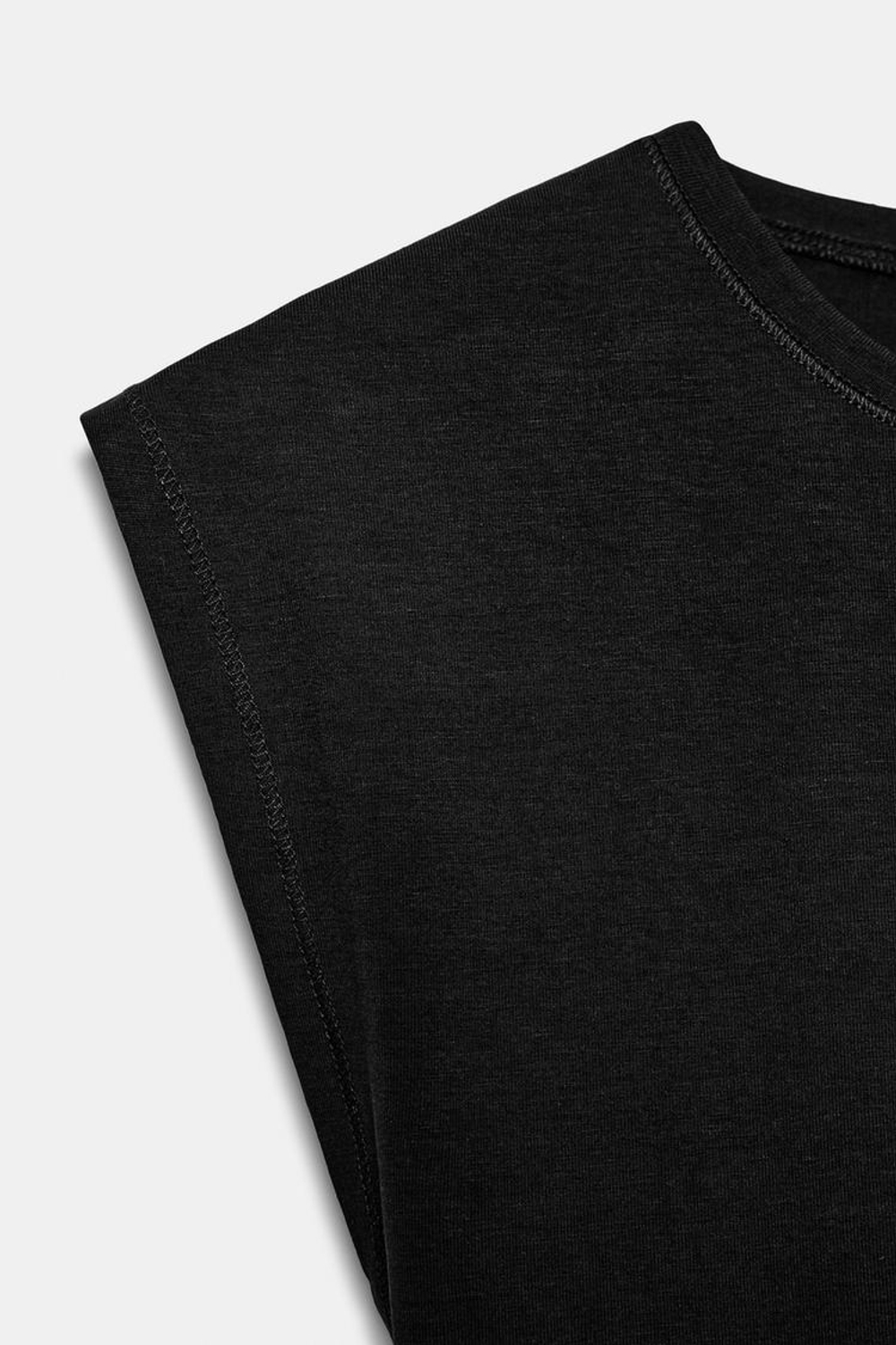 ZARA ХЛОПКОВАЯ ФУТБОЛКА, ЧЕРНЫЙ