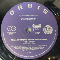 Винтажная виниловая пластинка LP Joseph Haydn Гайдн, Chor Der St. Hedwigskathedrale, Domkapelle Berlin, Roland Bader, Missa In Tempore Belli Paukenmesse (Германия 1980)