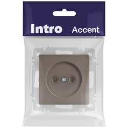 Розетка Intro Accent 6-201-08 2P 16А-250В IP20 СУ AL/CU бронза