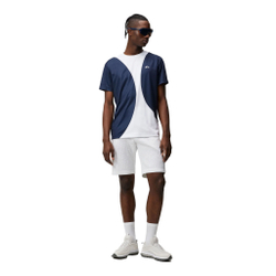 Мужское теннисное поло JLindeberg Big Spots T-Shirt Men - White, Dark Blue