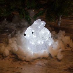 ULD-M2724-032-STA WHITE IP20 RABBIT Фигура светодиодная Кролик. 33x26см. 32 светодиода. Белый свет. Провод прозрачный. TM Uniel