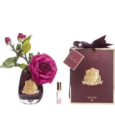 Роза чайная красная лимитед в темной вазе, Cote Noire