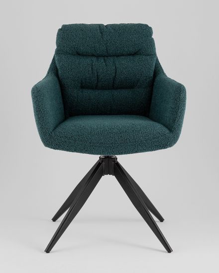 Стул обеденный поворотный Amy сине-зеленый букле