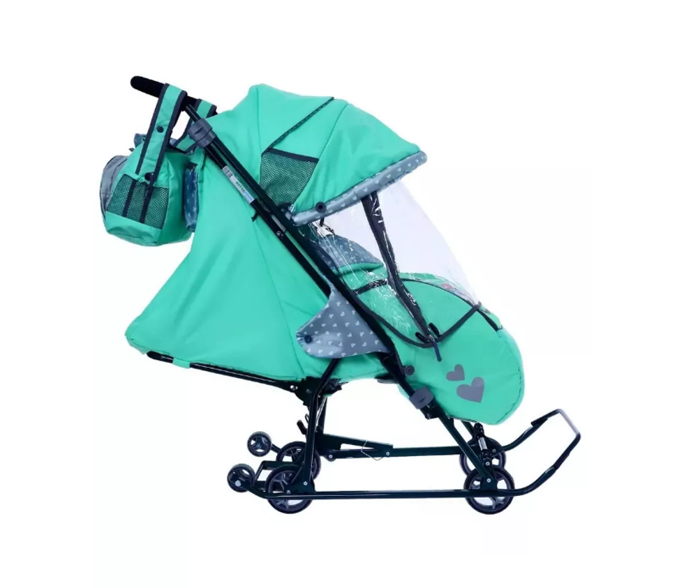 Санки коляска НДТ5-2/3 Наши детки мятный
