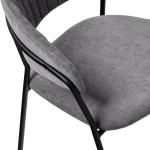 Стул Bradex Home Turin серый вельвет с чёрными ножками