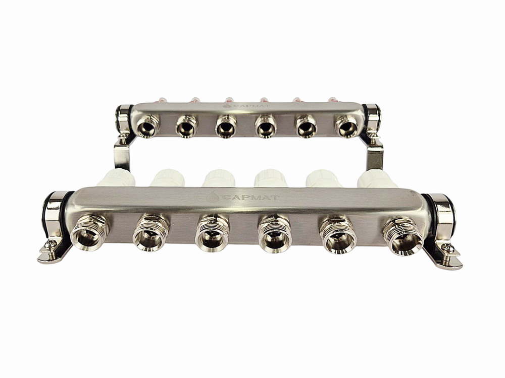 Коллекторная группа с расходомерами САРМАТ 1"x3/4" 6 вых. нерж SS2000 (CN)