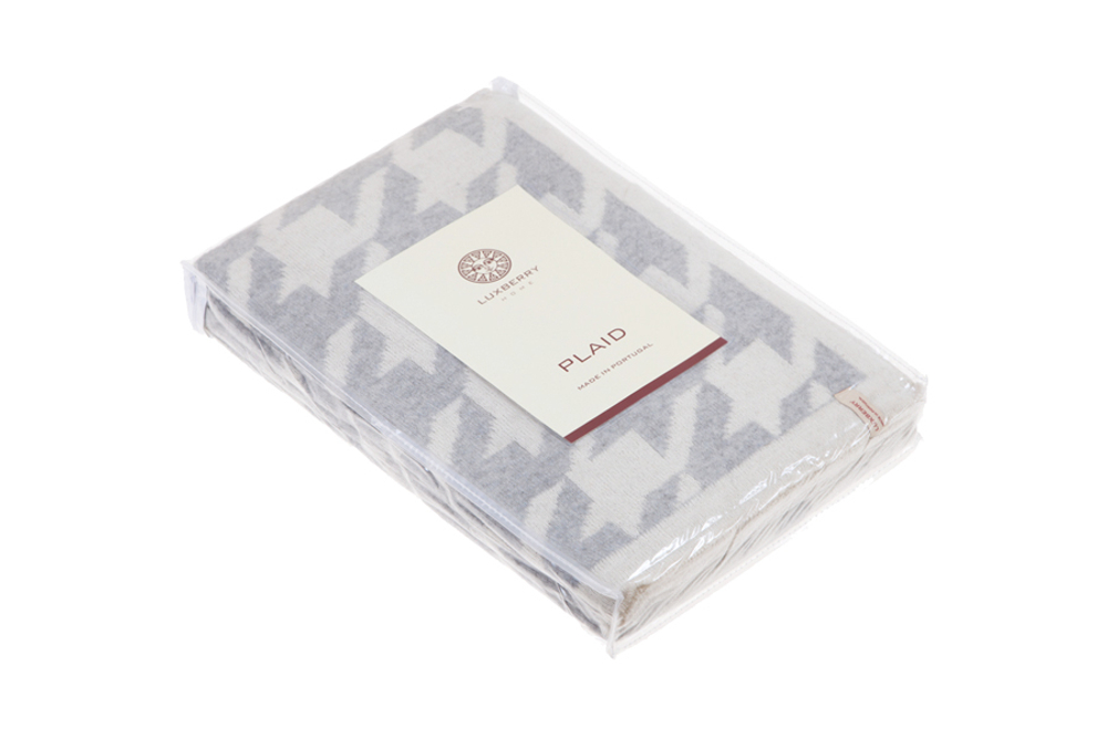 Плед 130х170 Luxberry Goose Foot экрю Португалия упаковка