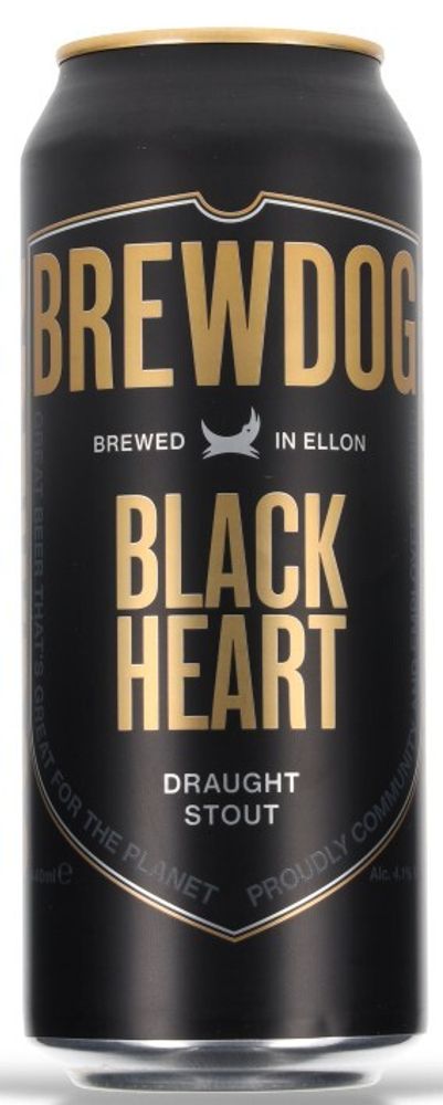 Пиво БрюДог Блэк Хеат / BrewDog Black Heart 21st Century Stout 0.44 - банка