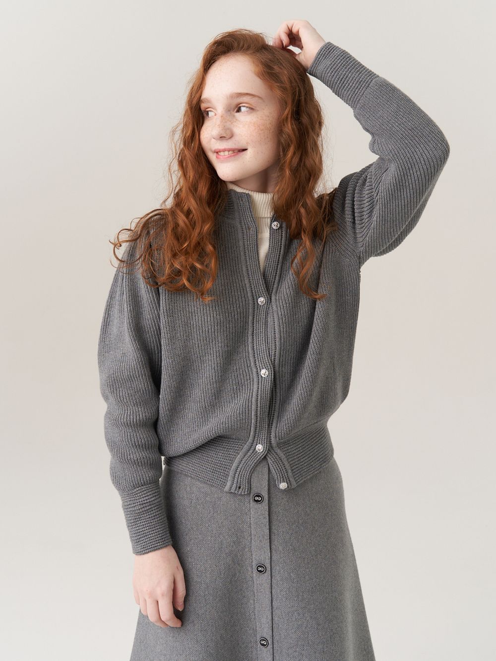 Кардиган для девочки AT1058 серый