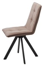 Стул М-City DISAUR Бронкс (Bronx), поворотный на поворотный на 360 градусов, B5 Капучино, Велюр, Черный каркас