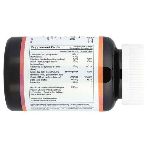 YDY, Полностью активный витамин BQ10 с Quatrefolic®, 60 таблеток