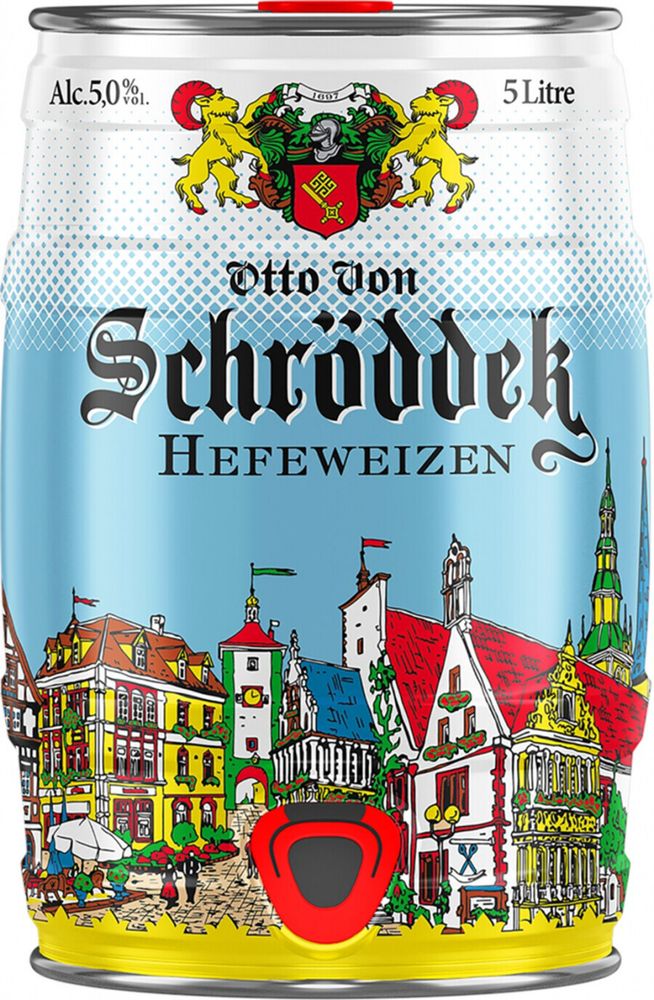 Пиво Отто Фон Шреддер Хефе-Вайсбир / Otto Von Schrodder Hefeweizen 5л - бочонок