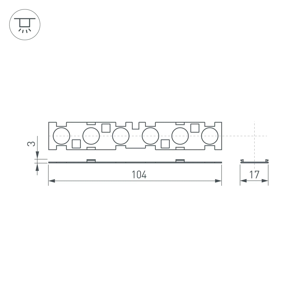 Экран линзованный SL-LINE-W20-55deg-540 (Arlight, Пластик) 041793
