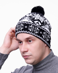 Мужская шапка PRIVAL с отворотом Скандинавия -6 антрацит